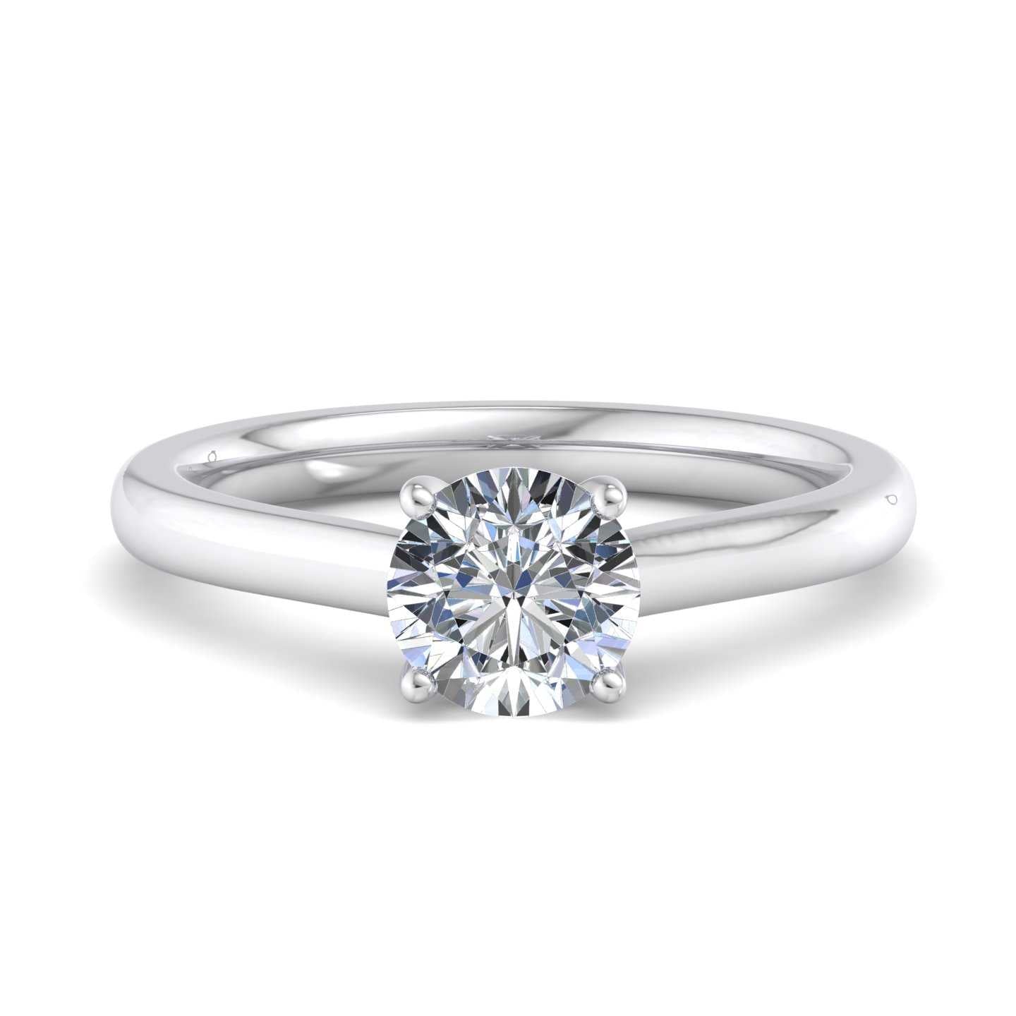 Oval Diamond Cathedral Solitaire Ring - White Gold
