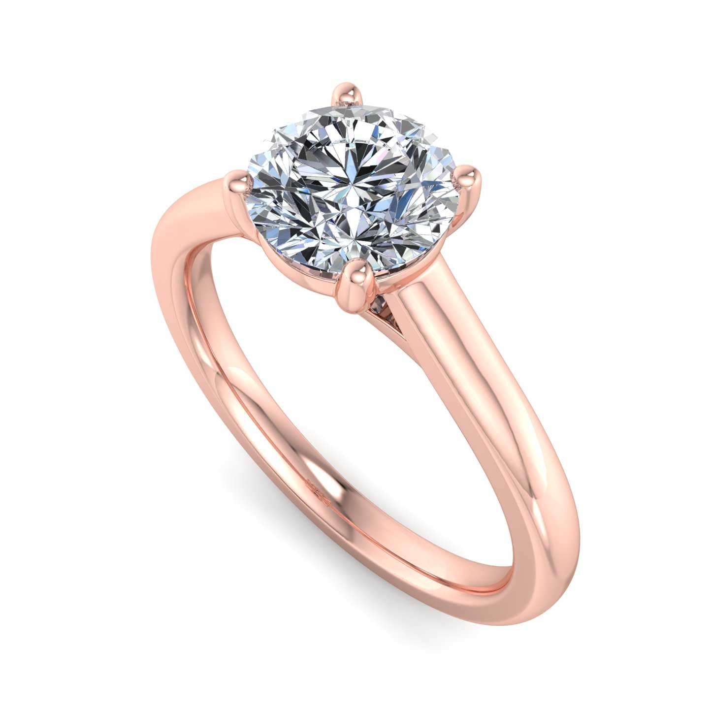Oval Diamond Cathedral Solitaire Ring - Rose Gold