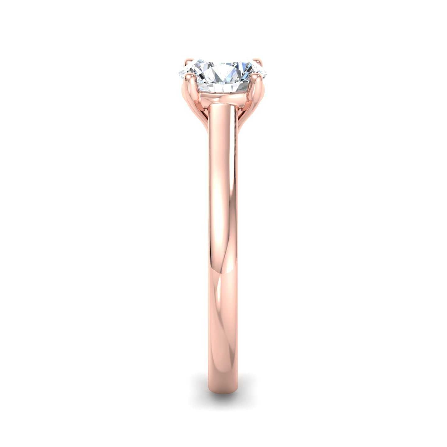 Oval Diamond Cathedral Solitaire Ring - Rose Gold