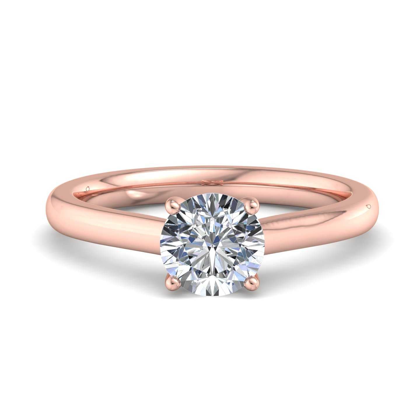 Oval Diamond Cathedral Solitaire Ring - Rose Gold