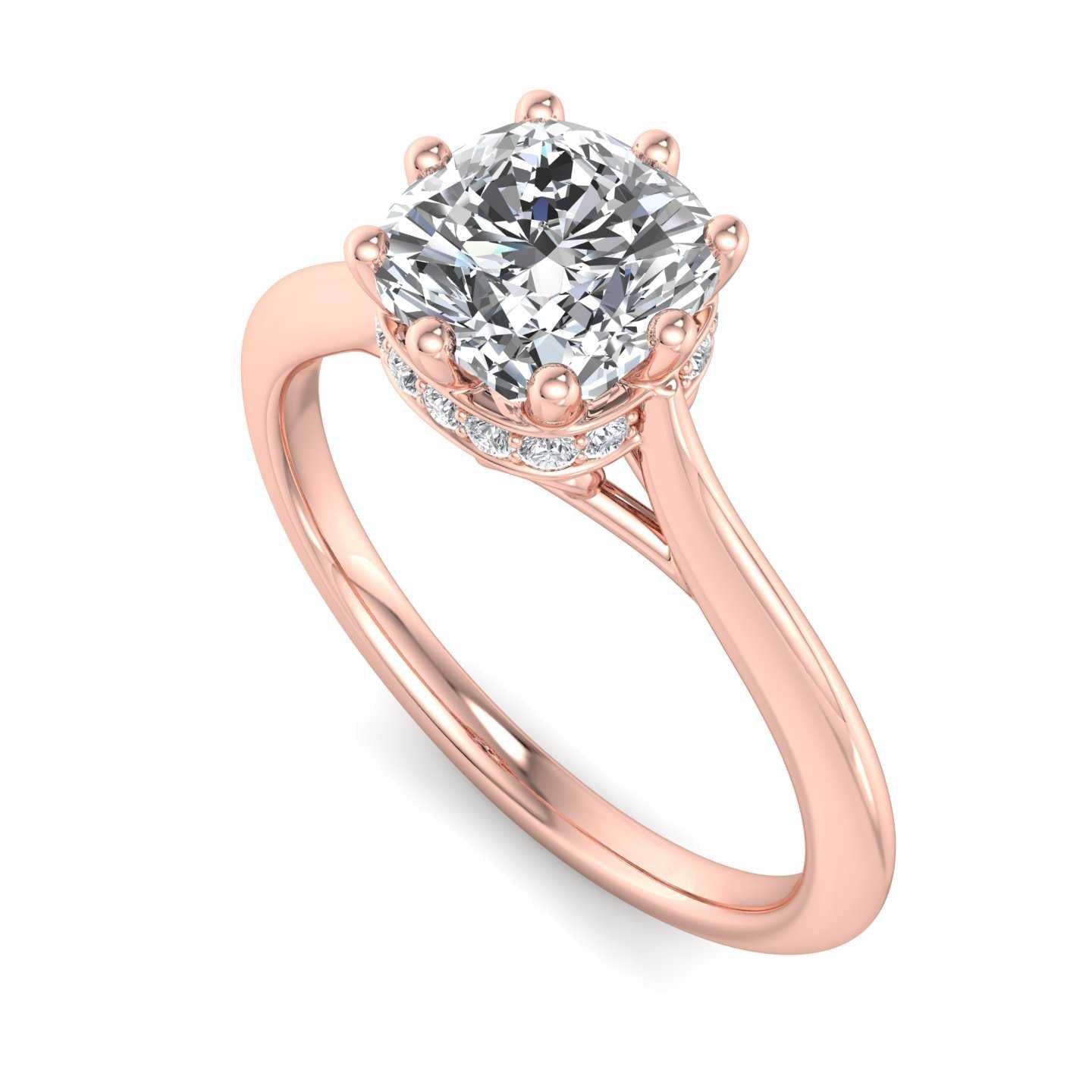 Vintage Hidden Halo Ring - Rose Gold