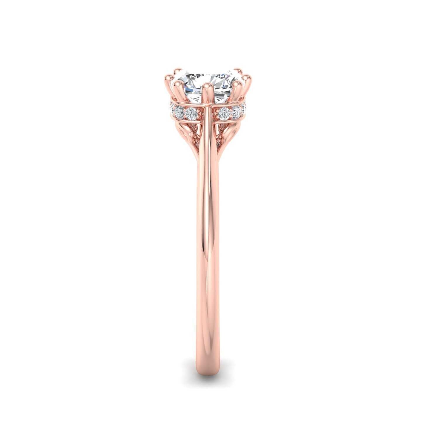 Vintage Hidden Halo Ring - Rose Gold