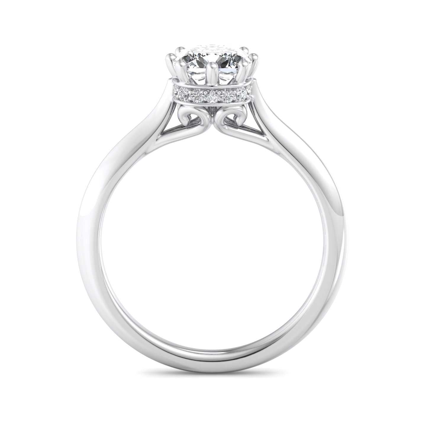 Vintage Hidden Halo Ring - White Gold