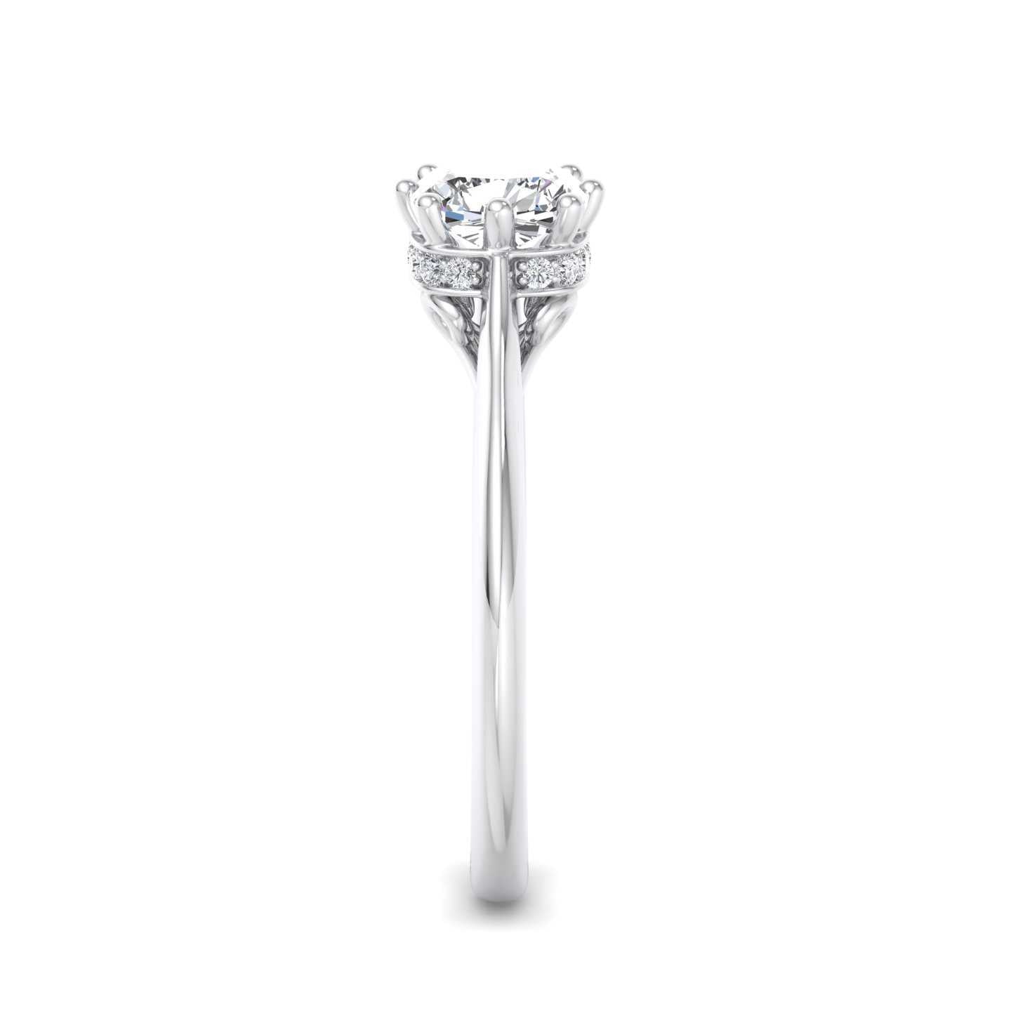 Vintage Hidden Halo Ring - White Gold