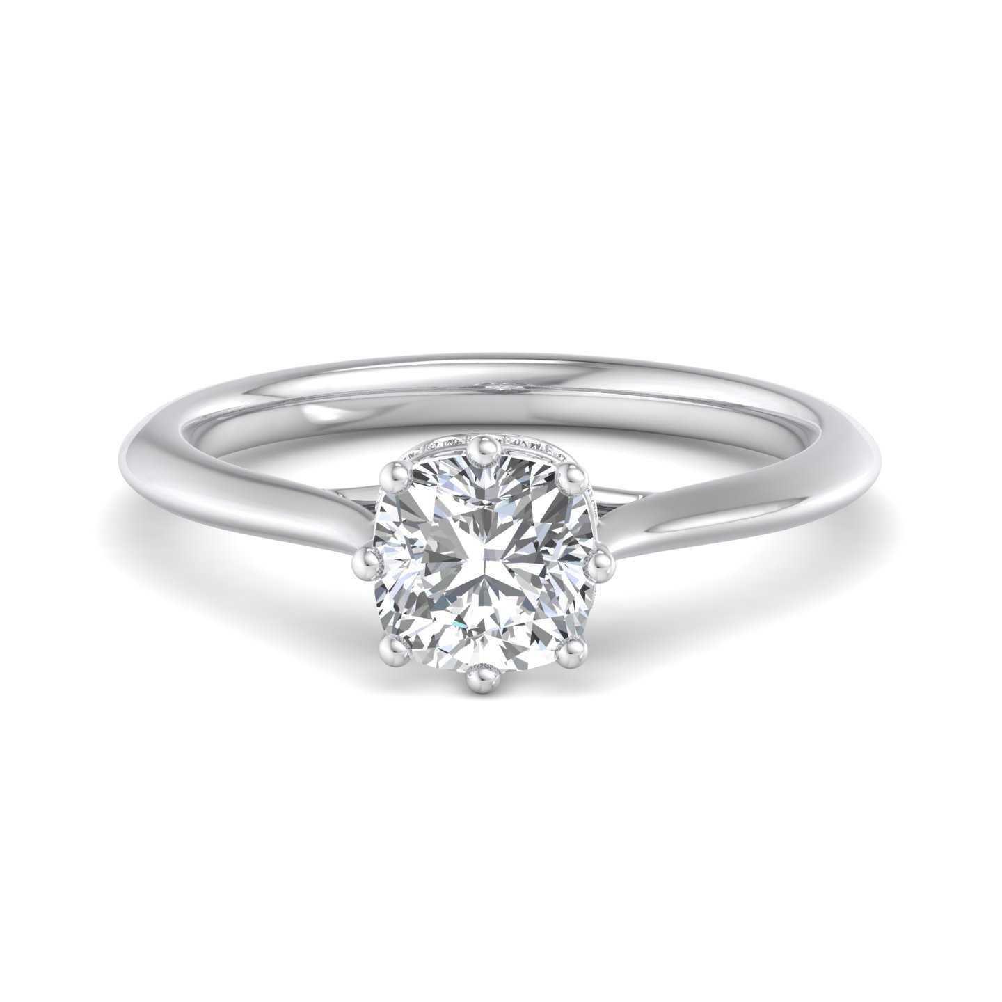Vintage Hidden Halo Ring - White Gold