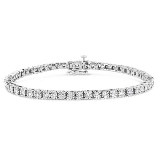 1 Carat Lab Diamond Tennis Bracelet - Sterling Silver 7.25 inch