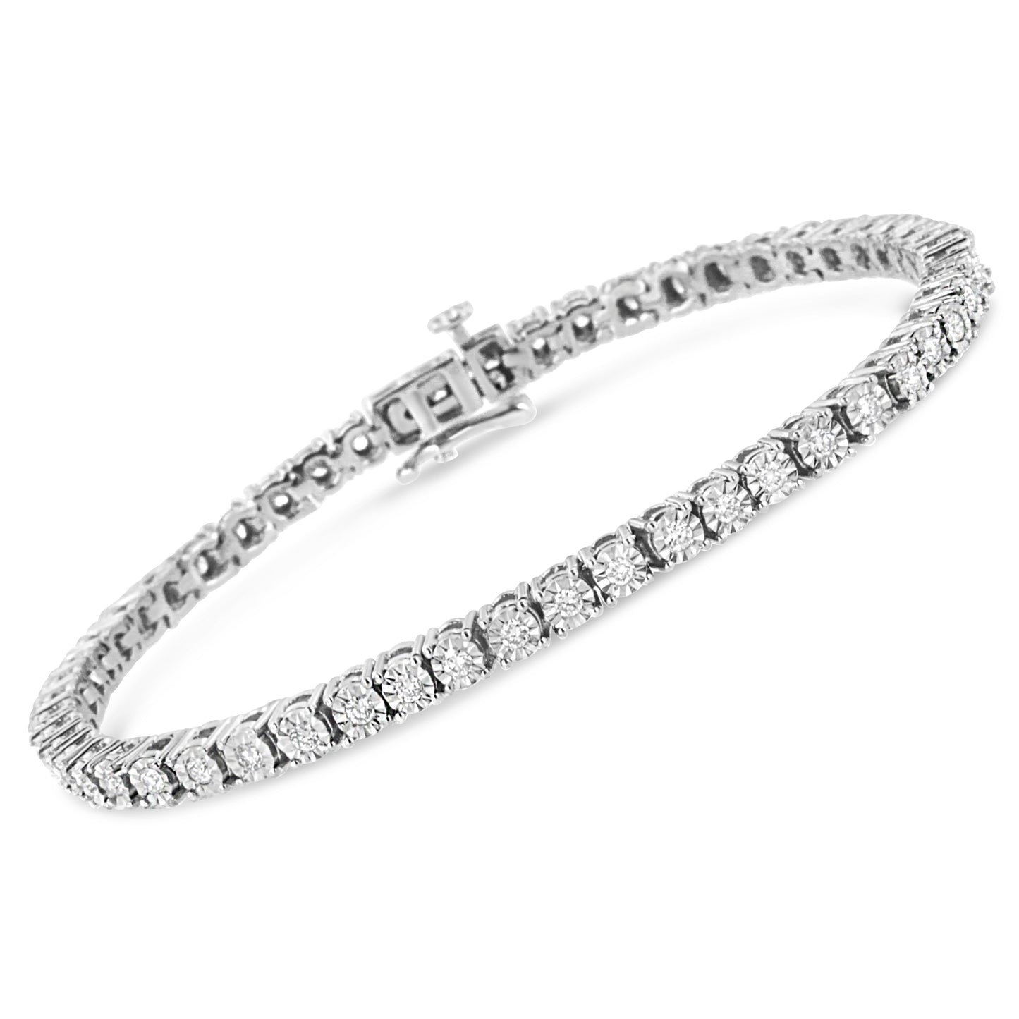 1 Carat Lab Diamond Tennis Bracelet - Sterling Silver 7.25 inch