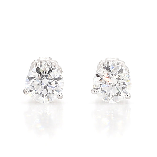 1.45 Carat Stud Earrings - 3 Prong Martini