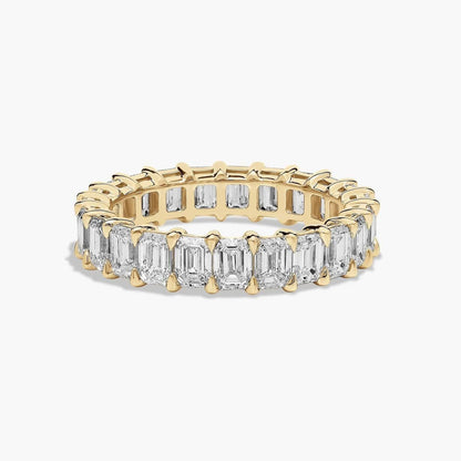 3 Carat Emerald Eternity Ring - 14k Yellow Gold