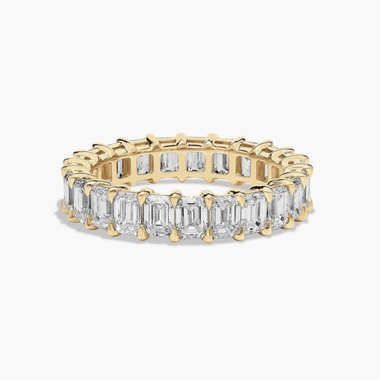 3 Carat Emerald Eternity Ring - 14k Yellow Gold
