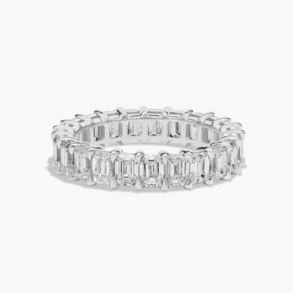 3 Carat Emerald Eternity Ring - 14k White Gold