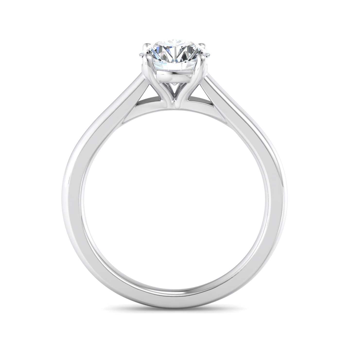 Cathedral Solitaire Ring - White Gold