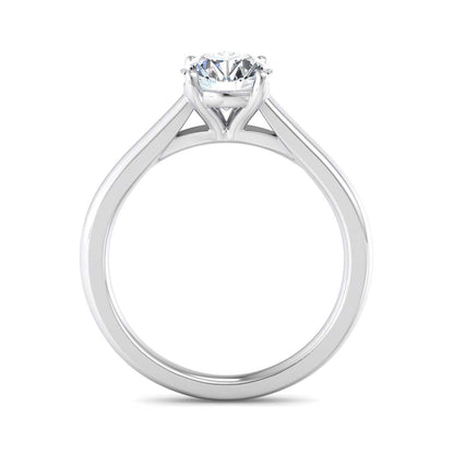 Oval Diamond Cathedral Solitaire Ring - White Gold