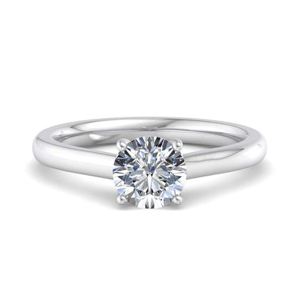 Oval Diamond Cathedral Solitaire Ring - White Gold
