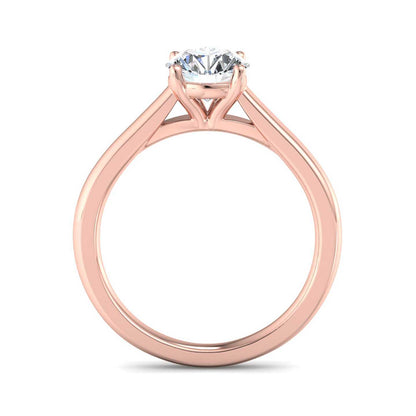 Oval Diamond Cathedral Solitaire Ring - Rose Gold