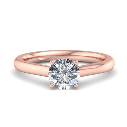 Oval Diamond Cathedral Solitaire Ring - Rose Gold