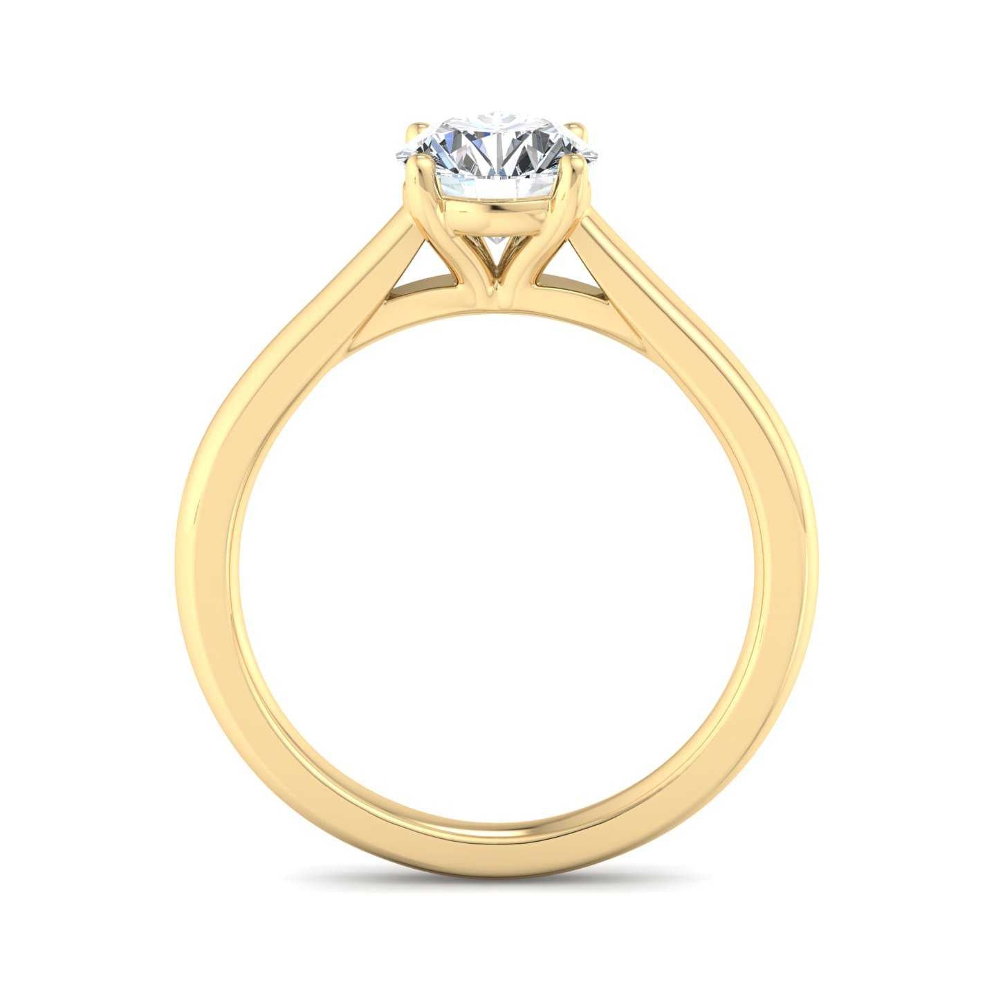 Cathedral Solitaire Ring - Yellow Gold