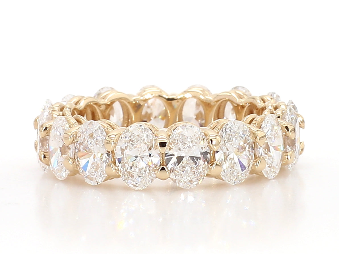 5 Carat Oval Eternity Ring - 14k Yellow Gold