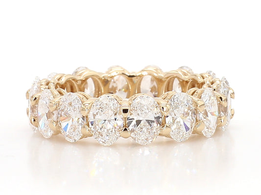 5 Carat Oval Eternity Ring - 14k Yellow Gold