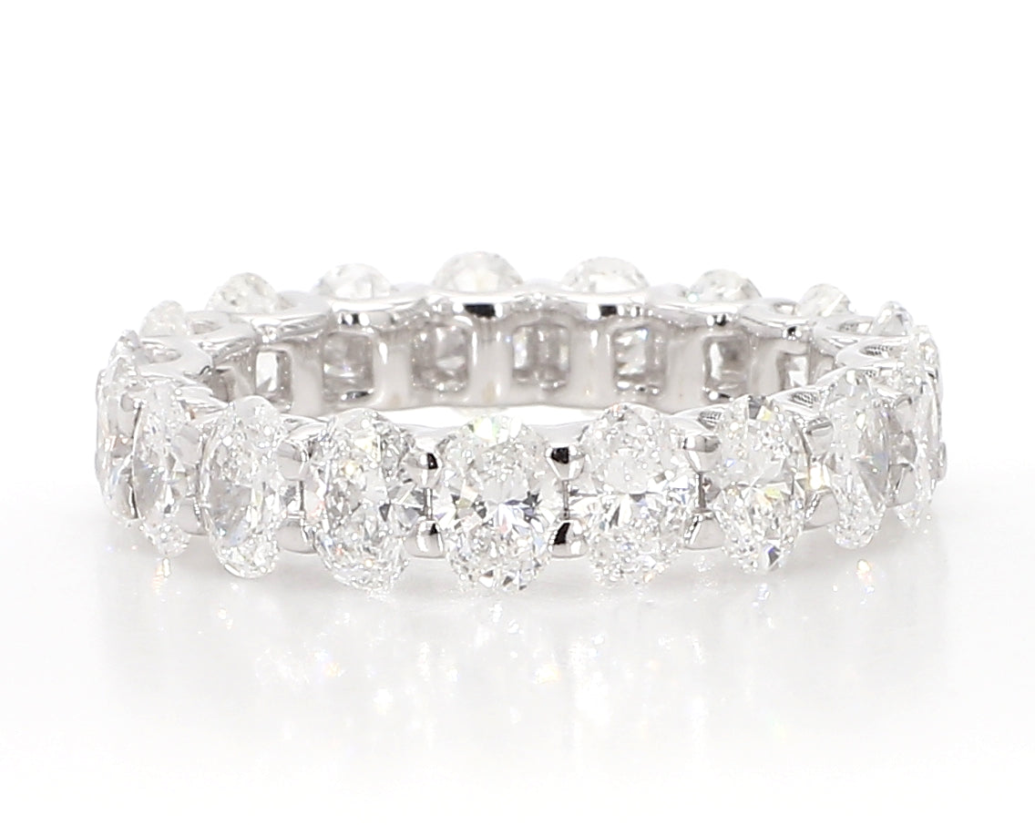 4 Carat Oval Eternity Ring - 14k White Gold