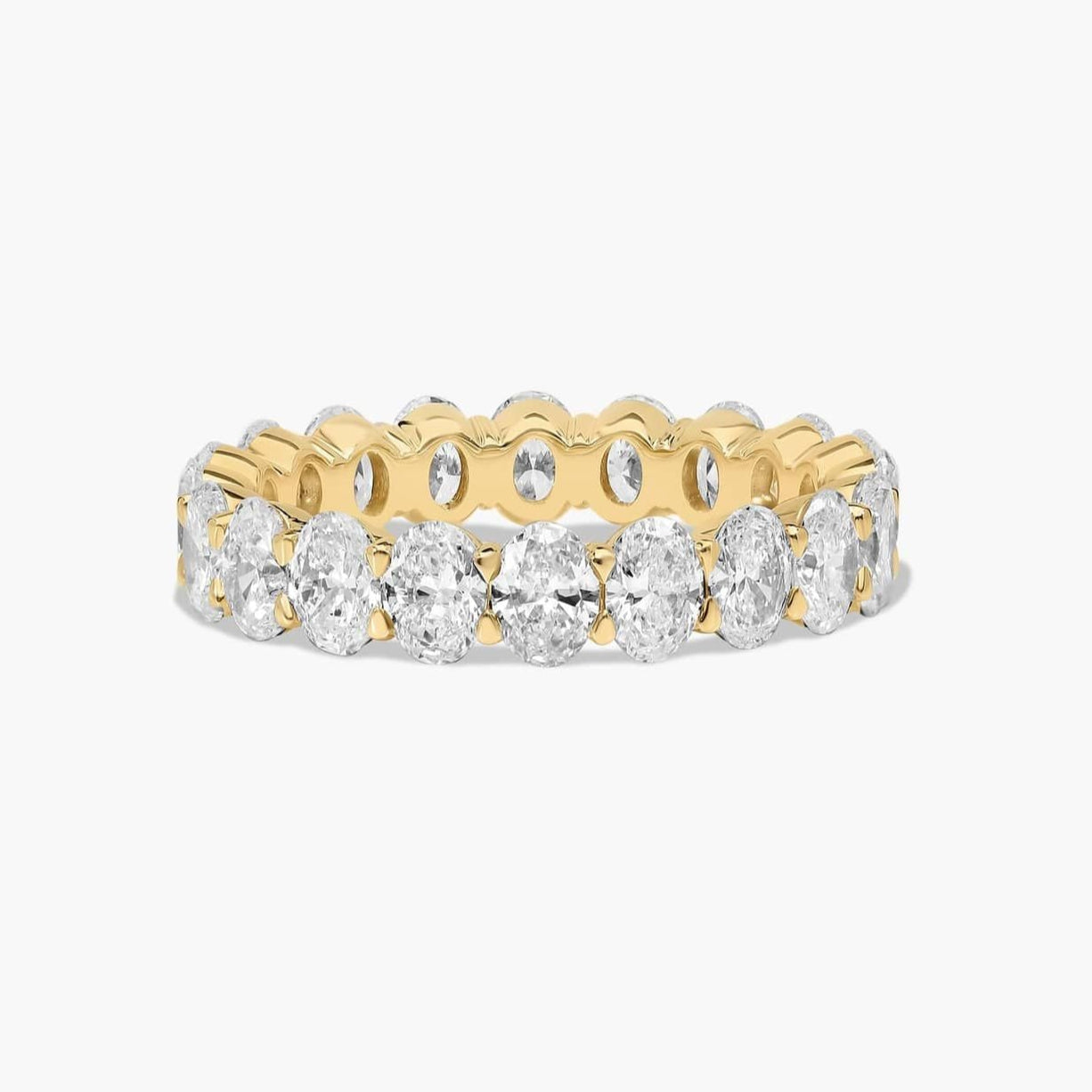 3 Carat Oval Eternity Ring - 14k Yellow Gold
