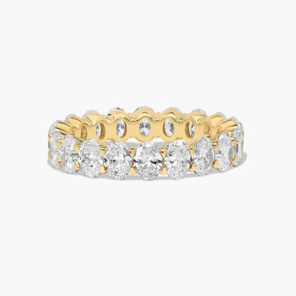 3 Carat Oval Eternity Ring - 14k Yellow Gold
