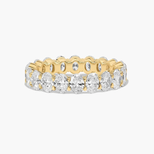 3 Carat Oval Eternity Ring - 14k Yellow Gold