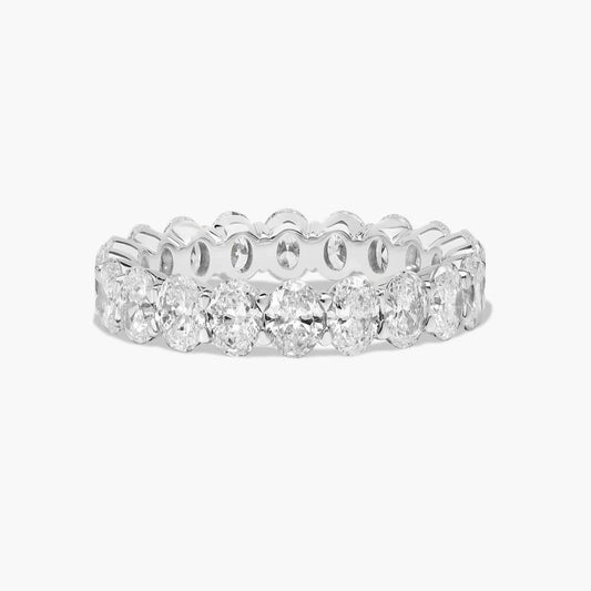 3 Carat Oval Eternity Ring - 14k White Gold