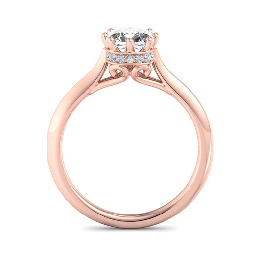 Vintage Hidden Halo Ring - Rose Gold