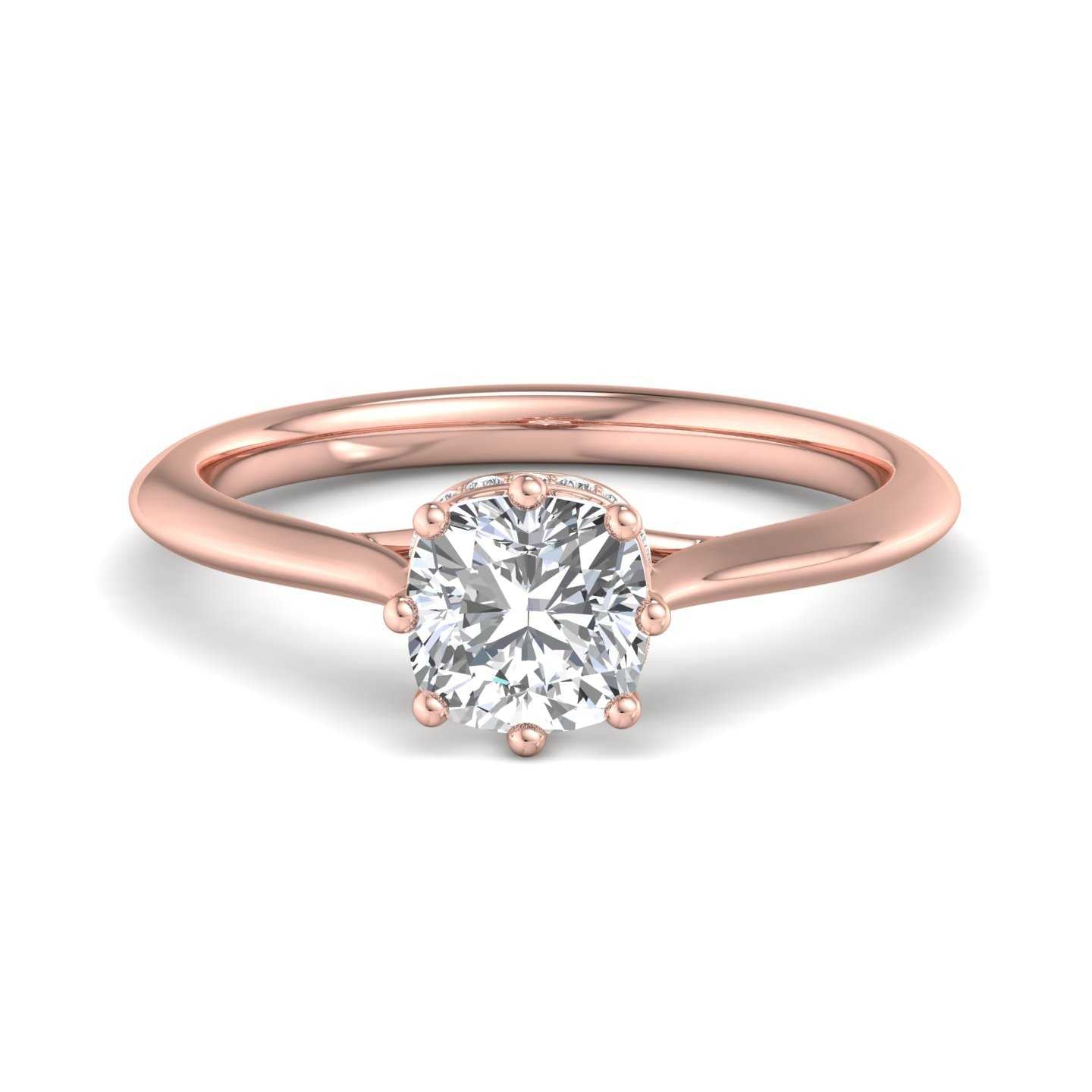 Vintage Hidden Halo Ring - Rose Gold