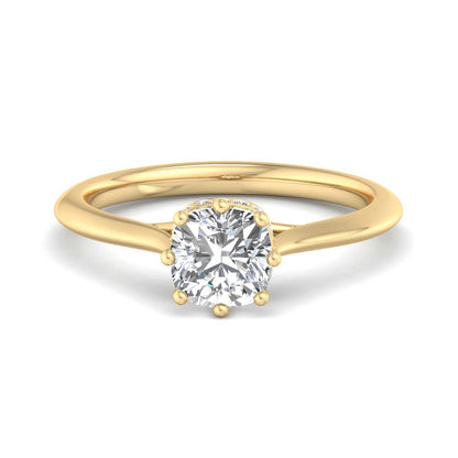 Vintage Hidden Halo Ring - Yellow Gold