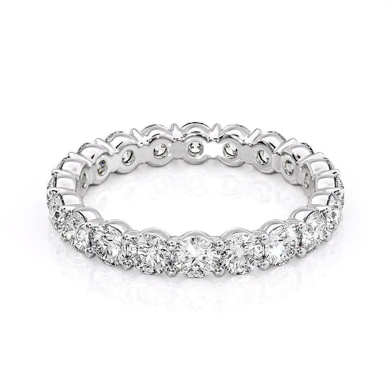 3 Carat Round Eternity Ring - 14k White Gold