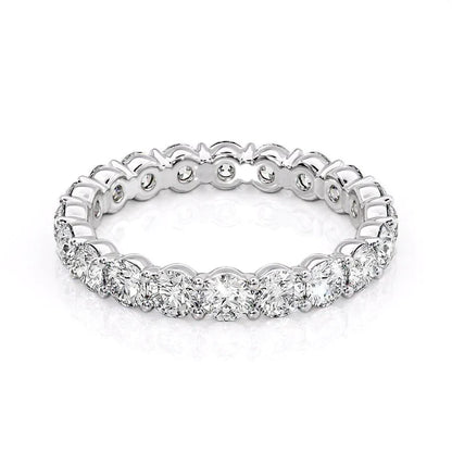3 Carat Round Eternity Ring - 14k White Gold