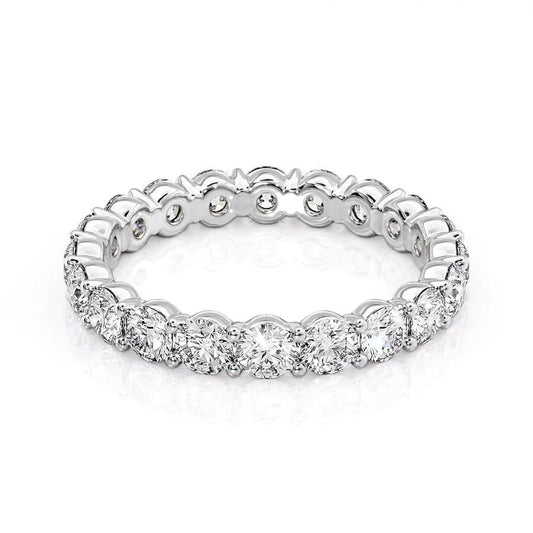 3 Carat Round Eternity Ring - 14k White Gold
