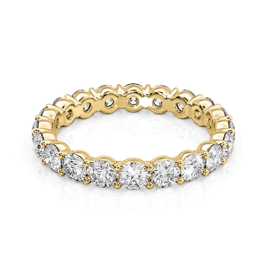 3 Carat Round Eternity Ring - 14k Yellow Gold