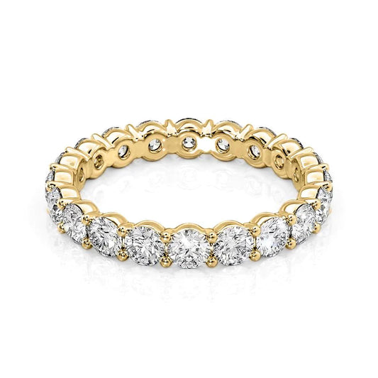 3 Carat Round Eternity Ring - 14k Yellow Gold