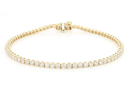 3 Carat Lab Diamond Tennis Bracelet - 14k Yellow Gold