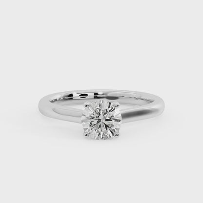 Oval Diamond Cathedral Solitaire Ring - White Gold