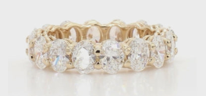 3 Carat Oval Eternity Ring - 14k Yellow Gold
