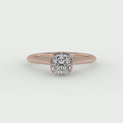 Vintage Hidden Halo Ring - Rose Gold