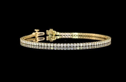 3 Carat Lab Diamond Tennis Bracelet - 14k Yellow Gold