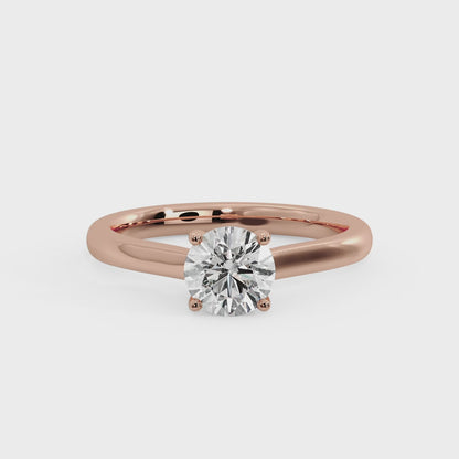 Oval Diamond Cathedral Solitaire Ring - Rose Gold